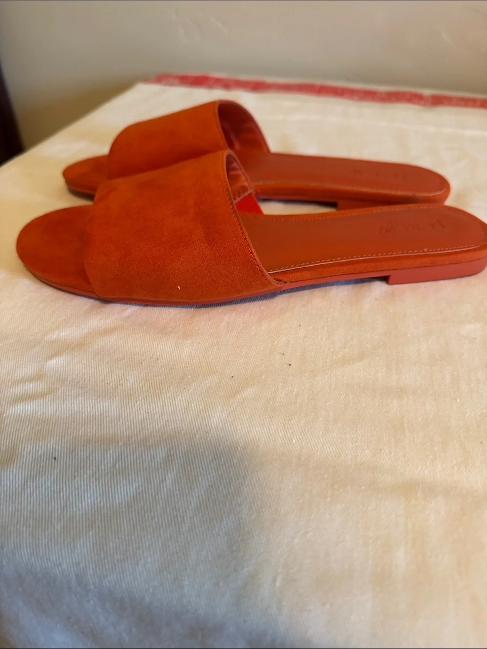 J. Crew orange suede flats